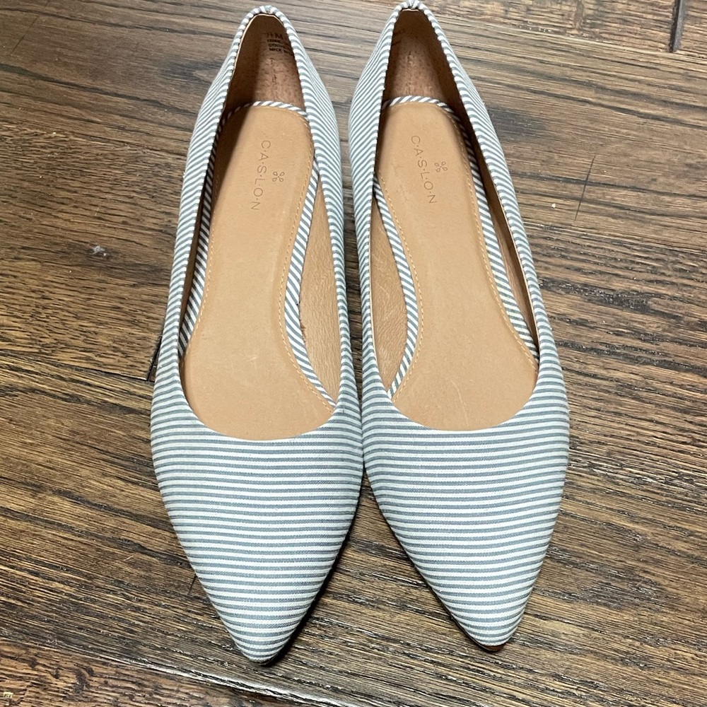 NEW w/o Box Caslon Fabric Striped Flats